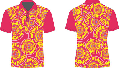 Pink tshirt design with yellow dot art vector.