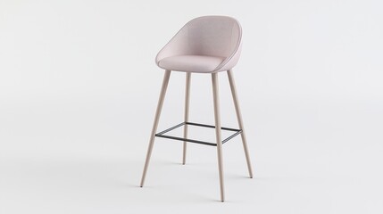 Modern 3D-Printed Bar Stool with Sculpted Seat for Contemporary Kitchens and Bars
