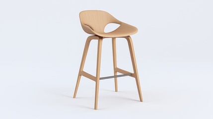 Futuristic 3D-Printed Bar Stool with Sculpted Seat for Contemporary Kitchens and Bars | Ultra-Detailed Modern Design for Comfort and Style