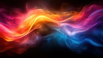 Abstract colorful smoke wave design.