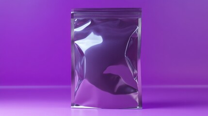 plastic  packaging pack for mock up on the purple background
