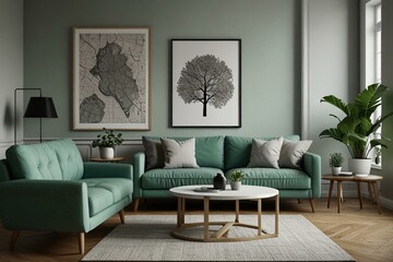 modern living room with sofa