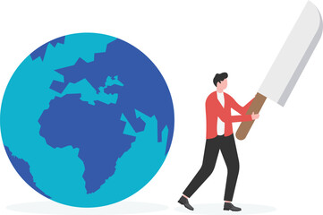 Hegemony, the threat and punishment of the earth, the deterioration of nature's ecology, man-made destruction of the environment
