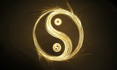 Glowing Yin Yang Symbol: Harmony and Balance in Light
