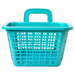 Fototapeta premium A Turquoise Laundry Basket isolated on transparent background 
