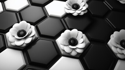 Obraz premium Minimalist monochrome pattern with clean lines and emphasis on negative space, creating a modern, minimalist design.