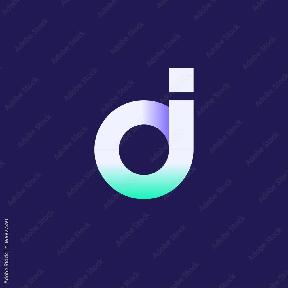 Fototapete Artificial Intelligence logo design with AI letters in cool style and multicolored gradient. Minimalistic modern business style. Vector illustration.