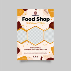 Modern food advertising flyer vector template design.