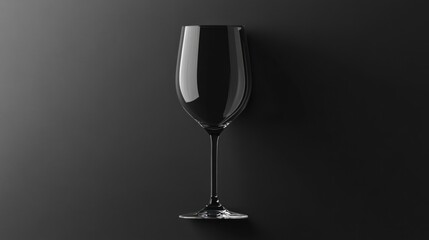 Empty wine glass on dark background.
