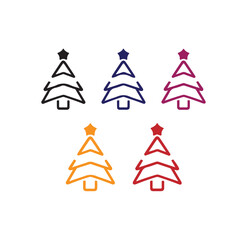 Fototapeta premium minimalist Christmas tree, monochrome Christmas design, Christmas tree icons, simple holiday designs, festive silhouettes, black and white art, 