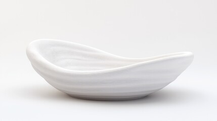 Futuristic 3D-Printed Organic Shape Serving Bowl for Food Presentation and Decoration on White Background.