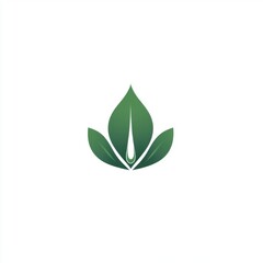 Naklejka premium Stylized green leaf logo symbolizing nature and sustainability.