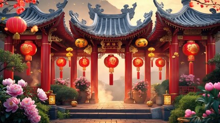 vibrant chinese new year celebration theme