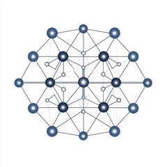 Abstract representation of a network with interconnected nodes in shades of blue.