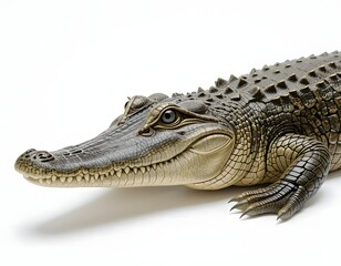 Fototapeta premium The 3D realism of a crocodile in detailed illustration. Generative AI.