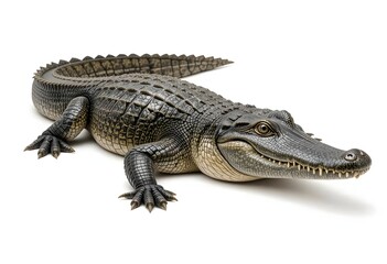 Obraz premium The 3D realism of a crocodile in detailed illustration. Generative AI.
