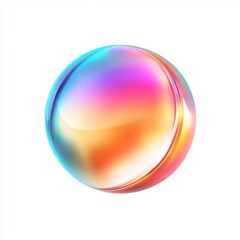 Obraz premium A vibrant, translucent sphere with a gradient of colors including blue, pink, and orange.