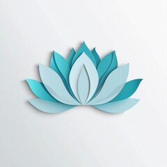 Fototapeta premium A serene blue lotus flower in varying shades of blue, symbolizing tranquility and beauty.