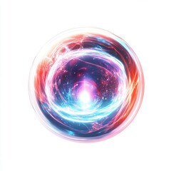 A captivating cosmic orb glowing with vibrant colors and swirling energy, evoking a sense of wonder.
