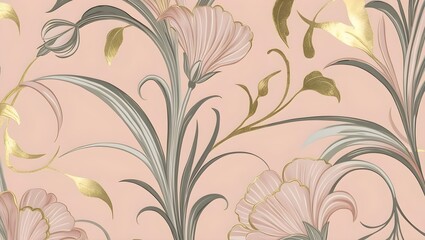 Delicate floral pattern featuring soft pastel colors with intricate flower designs, ideal for fabric, wallpaper, stationery, and digital design projects.