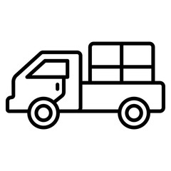 Fototapeta premium 트럭 택배 상자 아이콘