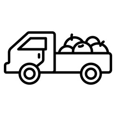 사과 배달 트럭 아이콘