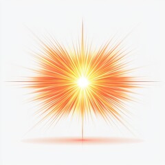 Obraz premium Vibrant orange and yellow burst of light emanating from a central point, creating a radiant effect.