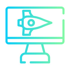 Fototapeta premium video game Line Gradient Icon