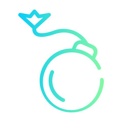 bomb Line Gradient Icon