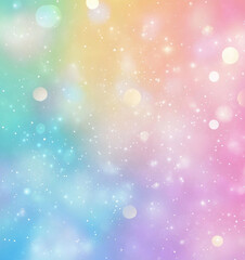 Pastel Rainbow Gradient Background with Soft Bokeh Effect