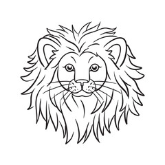 Line art Cute Lion for Kids Coloring Page