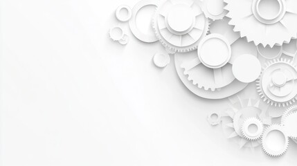 Abstract white gears background.