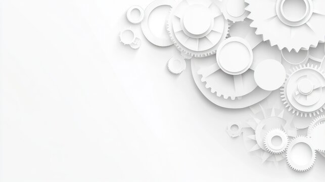 Abstract white gears background.
