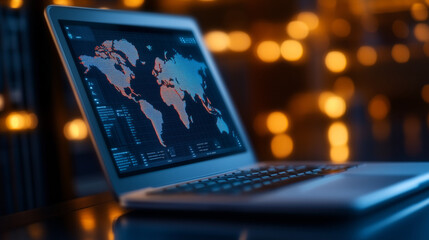 logistics dashboard displaying global cargo tracking and alerts