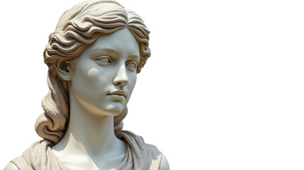 Woman Statue Isolated on a Transparent Background.