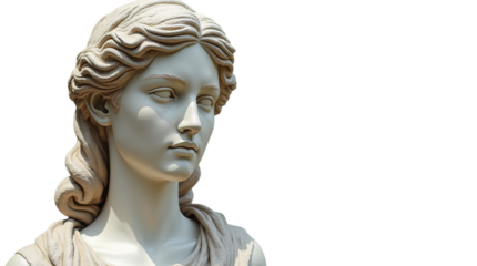 Woman Statue Isolated on a Transparent Background.