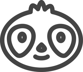 線画動物の単品アイコン　ナマケモノ