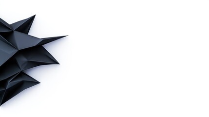 Abstract geometric shapes in dark tones against a white background.