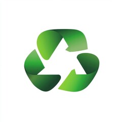 Obraz premium A modern green recycling logo symbolizing sustainability and eco-friendliness.