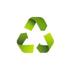 Obraz premium Stylized green recycling symbol on a clean white background.