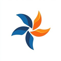 Fototapeta premium Colorful abstract design featuring swirling blue and orange shapes.