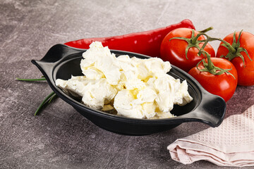 Soft Philadephia cheese in the bowl