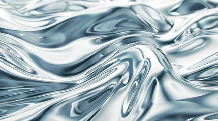Abstract representation of flowing liquid with smooth, reflective surfaces.