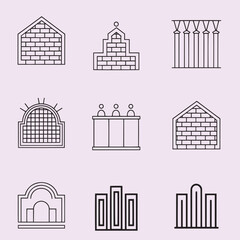 Fototapeta premium Unique architecture element Creative architecture line art vector