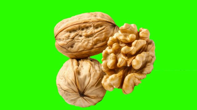 walnut on a  green screen video