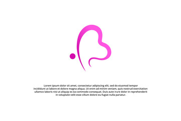 Obraz premium letter b m butterfly heart and love logo