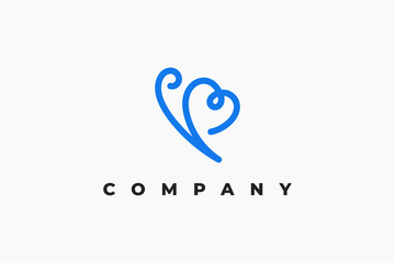 letter b m butterfly heart logo design