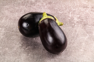 Raw ripe organic eggplant vegetable