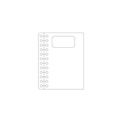 Minimalist Wireframe Spiral Notebook | Closed Educational Flat Design
