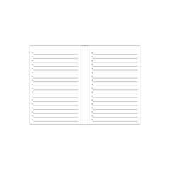 Minimalist Wireframe Open Notebook with Bullet Points and Lines | Educational Flat Design